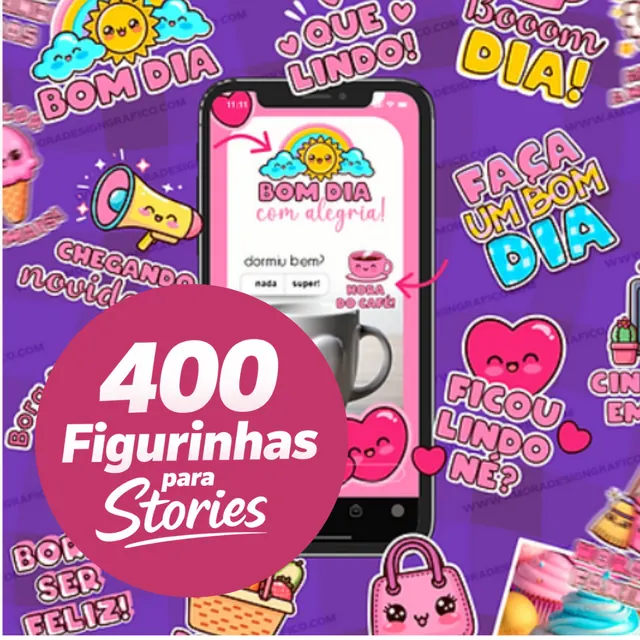 +400 Figurinhas Prontas para Divulgação